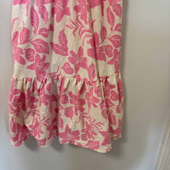 Zara Girls Floral Tiered Summer Dress Midi Size 8 Fun Soft Breezy cream pink - Picture 3 of 6